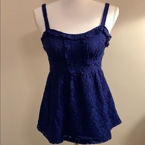 The Limited Royal Blue Lace Tank with Back Bow XS